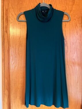 The Limited Teal Sleeveless Turtleneck Tunic